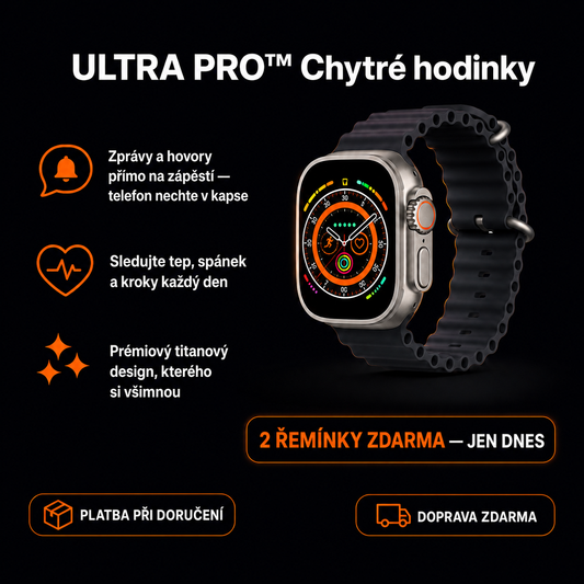 ⌚ ULTRA PRO™ Chytré hodinky + 2 ŘEMÍNKY ZDARMA  JEN DNES 🎁