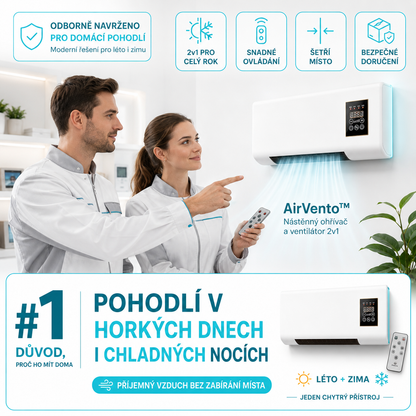 AirVento™ – Nástěnný ohřívač a ventilátor 2v1 + SLEVA 60 % POUZE DNES