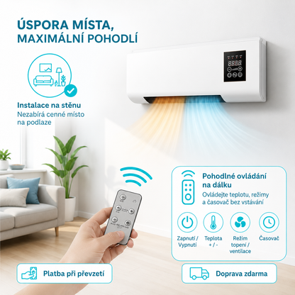 AirVento™ – Nástěnný ohřívač a ventilátor 2v1 + SLEVA 60 % POUZE DNES